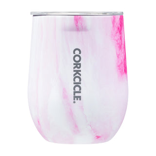 Stemless - 12oz Pink Marble