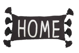 Home Black Tassel Pillow