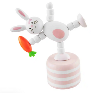 Pink Bunny Collapsible WoodToy