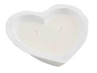 White Heart Wood Candle