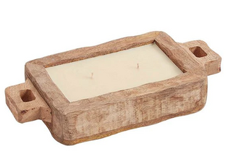 Small Rectangular Wood Candle