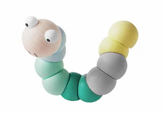 Green Wooden Wiggly Worm