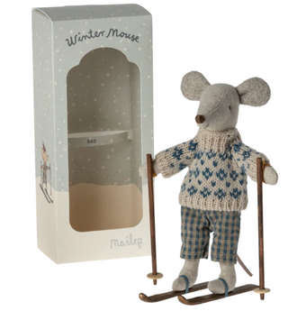 Winter Mouse With Ski Set Dad