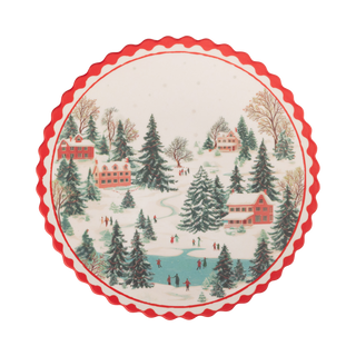 CHR1319 - Snowy Christmas Village 9" Bamboo Plates