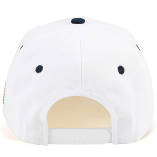 C.C White Crown Flag Letter on Two Tone Trucker Hat