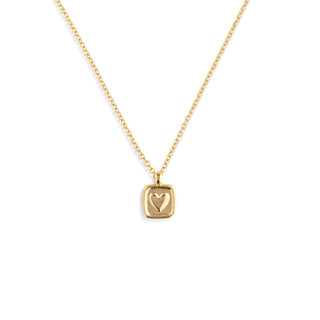 Thank You Floral Card and Gold Heart Necklace