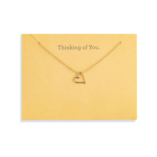 Thinking of You Floral Card + Gold Heart Necklace
