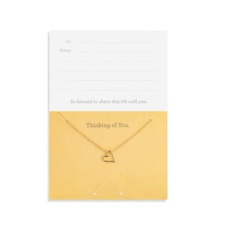Thinking of You Floral Card + Gold Heart Necklace