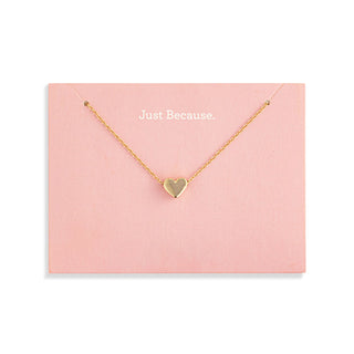 Just Because Floral Card + Gold Heart Necklace