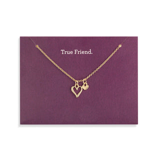 True Friend Floral Card + Gold Heart Necklace