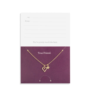 True Friend Floral Card + Gold Heart Necklace
