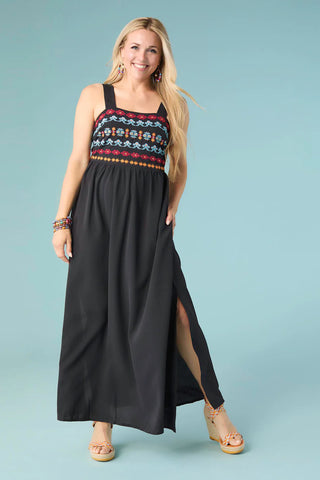Sarah Sleeveless Embroidered Dress