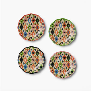 Halloween Argyle Melamine Assorted Dessert Plates