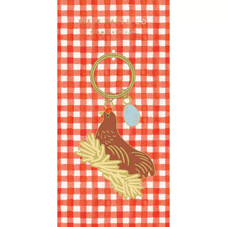 Chicken Enamel Keychain