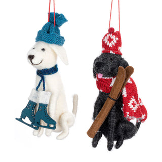 Felt Labrador Ski & Skate Ornament
