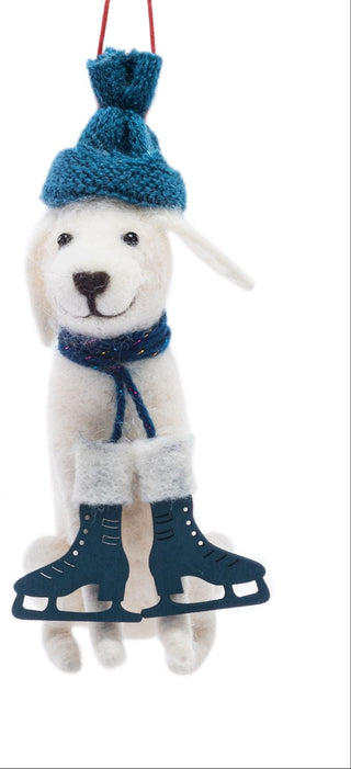 Felt Labrador Ski & Skate Ornament