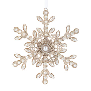 Glitter & Pearl Snowflake Ornament