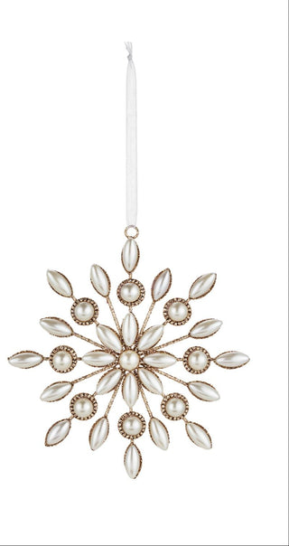 Glitter Pearl Snowflake Ornament