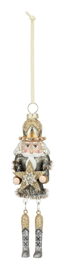 Nutcracker Blown Glass Ornament