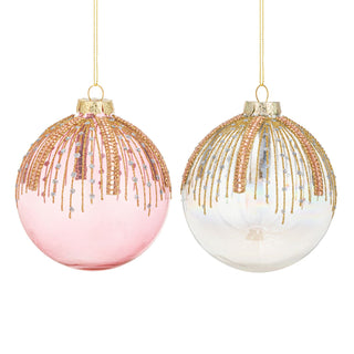 Glass Sparkly Round Ornament