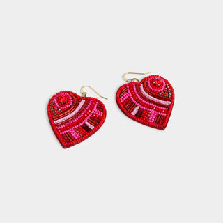 Glitz Heart Beaded Earrings