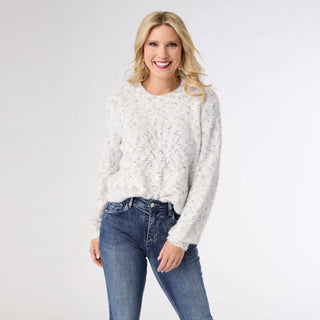 Alivia Sparkle Sweater with Front Cable
