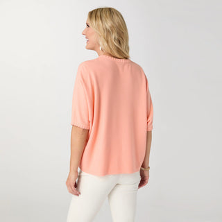 Lightweight Heavenly-Luxe Short Sleeve Trim Detail Sweater
