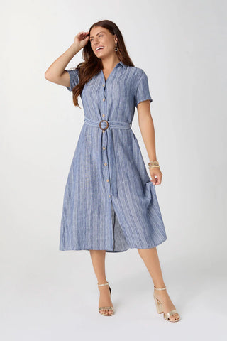Miriam Short Sleeve Shirtdress with Belt