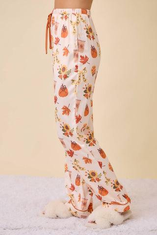 Pumpkin Spice Fall Print Pajama Set