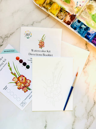 Gladiolus Watercolor Kit | August Birth Month Flower