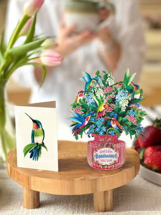 Mini Hummingbird Oasis Pop Up Greeting Card