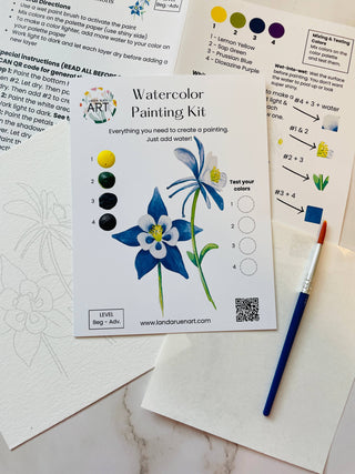 Columbine Flower Watercolor Kit