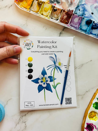 Columbine Flower Watercolor Kit