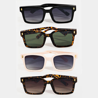 Metallic Accent Resin Frame Sunglasses
