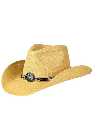 C.C Mixed Ethnic Bead Trim Band Cowboy Hat