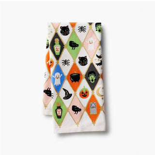 Halloween Argyle Tea Towel