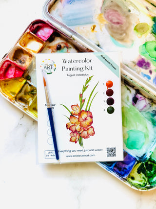 Gladiolus Watercolor Kit | August Birth Month Flower