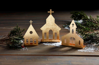 Gold Tin Church Sitters