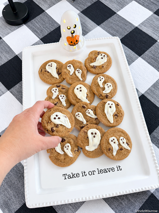 Ghost Holding Pumpkin LED Sitter