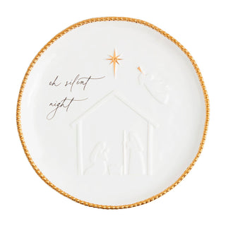 Round Beaded Nativity Platter