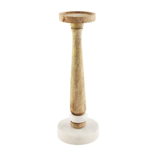 Skinny Marble & Wood Candlesticks