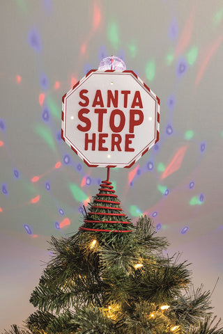 LED Lit Projection Tree Topper