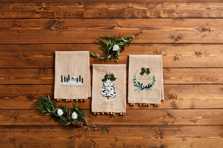 Embroidered Bell Christmas Towel