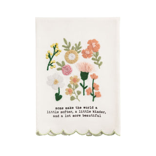 Moms Make The World Embroidered Towel
