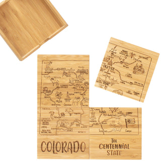 Colorado Puzzle 4-Pc. Coaster Set with Case