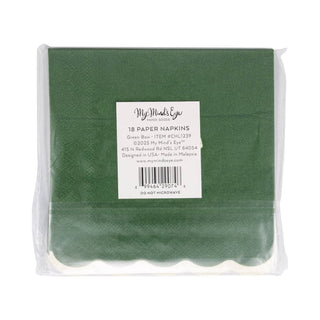 Gold/Green Bow Cocktail Napkin