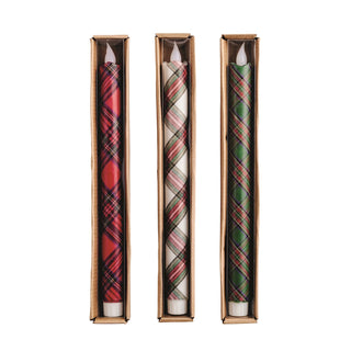 LED Tartan Candles