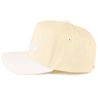 C.C BRIDE Letter Embroidered Two Tone Trucker Cap