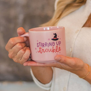 Stirring Up Trouble Halloween Witch Large Ceramic Coffee Mug