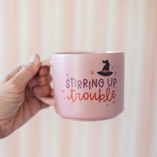Stirring Up Trouble Halloween Witch Large Ceramic Coffee Mug